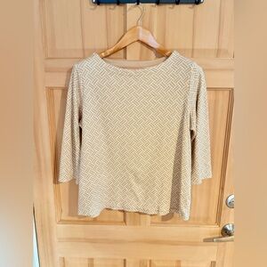 Croft & Barrow Beige Geometric Women's Shirt